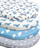 4 Pack Soft Baby Boy Sheets Dinosaur Star Cloud Soft Polyester Neutral Unisex Fitted Sheets Set for Baby Boys by TinyTreasures Baby Boutique