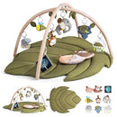 Infant Activity Center for Newborn to Develop Motor Cognition Leaves Leaf-Shaped Baby Play Gym & Activity Mat Extra Large Tummy Time Mat with 8 Detachable Toys by TinyTreasures Baby Boutique