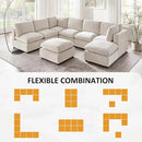 Modular Sectional Sofa, Convertible Couch Modular Sofa Without Ottoman, Sectional Sofas for Living Room Small Apartments by CozyNest Decor