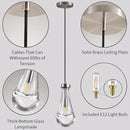 Raindrop Pendant Lights Set of 2, Nickel Pendant Lights Kitchen Island, Brushed Nickel Kitchen Island Light Dining Room Light Fixture, Chandelier for Bedroom Bathroom,Bulb Included by CozyNest Decor
