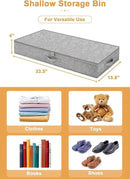 punemi Low Profile Under Bed Storage, 4 Inch Height Underbed Storage Containers With Sturdy Sidewalls & Bottom, Shallow Under Bed Organizer Clothes Storage Bins, Slim Under Couch Sofa Dresser Storage by CozyNest Decor