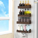 4 Pack Magnetic Spice Rack Organizer for Refrigerator and Oven, Brown Fridge Organizers and Storage for Kitchen by CozyNest Decor