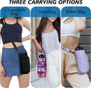 32 40 oz Water Bottle Carrier with Strap, Neoprene Water Bottle Sleeve Bag with 2 Pockets Insulated Flask Sling Holder for Walking Hiking Gym by TinyTreasures Baby Boutique