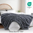 BENVWE Faux Fur Throw Blanket for Couch Bed - Fluffy Soft Thick Bubble Blanket for Living Room Home Decor - Fathers Day Birthday Gifts for Women Men, Grey, 63" x 80" by CozyNest Decor