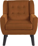 UIXE Accent Chairs Set of 2, Velvet Upholstered Armchair for Living Room, Modern Club Arm Chairs Comfy Single Sofa Button Tufted Bedroom Reading Seat - Orange by CozyNest Decor