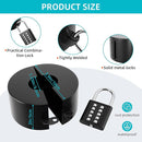 Door Knob Cover Lock with Combination Padlock, Child Proof Door Knob Covers, Door Knob Lockout Device for Dementia Elderly Safety, Renter Friendly Temporary Bedroom Door Lock (Black) by TinyTreasures Baby Boutique