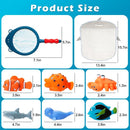 No Hole Mold Free Bath Toys for Toddlers 1-3, Water Toys for 6-12 Months Infants with Storage Bag, Baby Shark Toys for Pool, Bathtub, Beach, Shower, Tub, Kids Boys Girls Gifts by TinyTreasures Baby Boutique