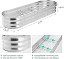 POTEY Galvanized Raised Garden Bed 2Pcs, Metal Planter Boxes Outdoor for Vegetables Flowers Herb, Oval Large Planter Raised Beds Kit with Weed Barrier Fabric and Soil Ventilation Holes (5.7L*1.7W FT) by GreenHaven Gardens