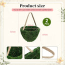 Leinuosen 2 Pcs Wedding Flower Baskets, Moss Style Small Baskets with Handles for Gifts Wedding Floral Decoration Flowers Petal Candy Storage and Home Decoration by GreenHaven Gardens