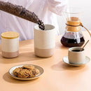Yangbaga Canister Sets for Kitchen Counter, 40 OZ Large Ceramic Food Storage Jars with Airtight Wood Lids, Large Kitchen Canisters for Coffee, Sugar, Tea, Flour, Spice Visit the Store by CozyNest Decor