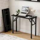 Frylr Small Folding Computer Desk – Portable 35.8 Inch Foldable Laptop Table, Collapsible and Compact for Easy Storage and Fast Setup, Lightweight for Small Spaces, Craft and Study Use, Dark Oak by CozyNest Decor