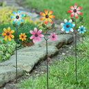3 Pack Spring Garden Stakes Decor,Metal Flowers Decorative Garden Stakes,Waterproof Metal Yard Art for Outside,Lawn,Patio,Yard(23.1 * 6.7IN) by CozyNest Decor
