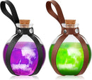Patelai 2 Pcs Halloween Glass Potion Bottles with Belt Cork Renaissance Witch Costume Accessories Witch Props Potion Bottle for Halloween Party Decor Cosplay DIY Crafts Gift (Black,Brown) by CozyNest Decor
