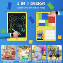 Slider Puzzle Games & LCD Writing Tablet for Kids 2 in 1,Drawing Pad with 500+Challenges Travel Games for Kids Age 4-8,Brain Teaser Puzzle Games Kids Drawing Tablet Toys for Boys Girls by TinyTreasures Baby Boutique