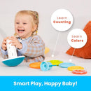 PlenPLAY Baby Tummy Time Toys - Musical Stacking Rings for Toddlers 1-3, Sensory Learning Toys with Elephant Themed Stackable Rings by TinyTreasures Baby Boutique
