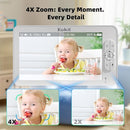 7" 1080P Full HD Split-Screen Baby Monitor,100 Hrs 5000mAh Battery Runs 4 Days with Flexible Bracket,No WiFi Baby Monitor with 2 FHD Cameras Hack-Proof,4X Zoom,2-Way Talk,Temp Alert/Lullabies/VOX by TinyTreasures Baby Boutique