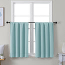 Simplebrand Ava Aqua Short 36 Inches Blackout Curtain 2 Panels Set, Half Window Rod Pocket Privacy Curtain Tiers for Kitchen, Curtains Blackout for Bathroom Shades, W40 x L36 Inch, Aqua by TinyTreasures Baby Boutique