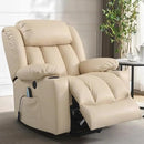 PARKOL Power Lift Recliner Chair for Elderly Breathable Leather Recliner Chair with Massage and Heat,2 Cup Holders,Electric Stand Assist,USB Ports,Gifts for Family (Grey) by CozyNest Decor
