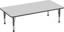 FDP Rectangle Activity School and Classroom Kids Table (36 x 72 inch), Toddler Legs, Adjustable Height 15-24 inches - Gray Top and Black Edge by CozyNest Decor