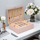 2-layer jewelry box，Jewelry Organizer with Handle，with hanging necklace hooks, detachable jewelry trays, suitable for storing a large amount of jewelry gift box (rose gold) by TinyTreasures Baby Boutique