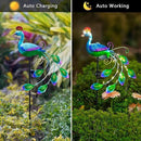 DREAMSOUL 2 Pack Peacock Solar Lights Outdoor Waterproof, Metal Outdoor Solar Lights for Yard Garden Peacock Decor by GreenHaven Gardens