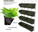 8 Pockets Vertical Planters,Wall Mounted Plastic Plant Grow Pots,Wall Pocket Planters for Indoor,Outdoor,Balcony,Garden Decoration,Green by CozyNest Decor