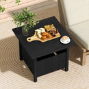 Outdoor Side Table with 1.89" Umbrella Hole Patio Umbrella Table Base Stand-Black by LJGDeals