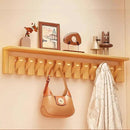Wall Mounted Piano Key Hanger | Flip Style Hook | Entrance Wall Art Hook, Made of Oak Wood (3 Times Painted, 4 Times Polished) (Tray Beech, 12Hooks) by CozyNest Decor