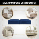PrinceDeco Velvet Couch Cushion Cover Stretch Cushion Slipcover for Chair Loveseat Sofa Furniture Protector Seat Cushion Sofa Cover (Each Width Up to 29.5", Navy) by CozyNest Decor