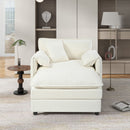 Oversized Chair With Movable Ottoman, Soft Upholstered Lounge Chair by HouseOfZazla