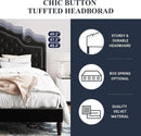 Allewie Queen Velvet Bed Frame with Adjustable Headboard, Wooden Slats, No Box Spring Needed, Easy Assembly, Black by CozyNest Decor