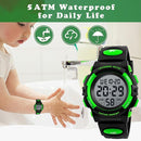 Kids Watch,Boys Watch for 3-15 Year Old Boys,Digital Sport Outdoor Multifunctional Chronograph LED 50 M Waterproof Alarm Calendar Analog Watch for Children with Silicone Band,Kids Gift by TinyTreasures Baby Boutique