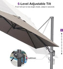 PURPLE LEAF 8' X 10' Left-right Tilting Outdoor Patio Umbrella Swivel Offset Cantilever Heavy Duty Rectangle Aluminu Umbrella with UV Resistant for Deck Pool Patio Backyard, Ash Mocha by GreenHaven Gardens