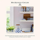 MACKENZIE-CHILDS Enamel Herb Pots, Small Plant Pots for Herbs or Flowers, Set of 3, Blue-and-White Royal Check by CozyNest Decor
