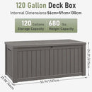 KAMABOKO Outdoor Storage Box, 120 Gallon Large Outdoor Resin Deck Box, Storage Waterproof Boxes Lockable Lid for Garden Tools, Pool Supplies, Patio Furniture and Cushions, Grey by CozyNest Decor