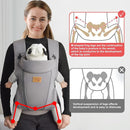 New Upgrade Ergonomic Baby Carrier Newborn Toddler Wrap Carrier,Hands Free Baby Sitting Sling,Breathable,Perfect for Infants/Chest Sling for Babies Shower Gift (Striped Dark Grey, Upgrade-with Belt) by TinyTreasures Baby Boutique
