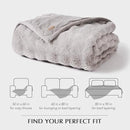 EVERGRACE Ultra Soft Luxury Fluffy Ridgeline Faux Rabbit Fur Throw Blanket, Thick Warm Bubble Throw for Bed, Cozy Plush Reversible Blankets for Couch, Chair, Sofa, Taupe, 50x60 Inches, 870 GSM by CozyNest Decor