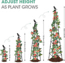 2 Pack Garden Obelisk Trellis for Climbing Plants Outdoors, 65 Inch Rustproof Plant Stand Climbing Support with Adjustable Heights for Indoor Potted Plants, Vines, Flowers Stands, Vegetables by GreenHaven Gardens