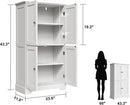 ChooChoo Bathroom Floor Cabinet, Modern Bathroom Storage Cabinet with 4 Doors and Adjustable Shelves, Freestanding Cupboard for Living Room, White by CozyNest Decor
