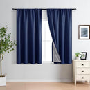 XWZO 100% Blackout Curtain Panels - Rod Pocket Thermal Insulated Black Liner, Noise Reducing and Heat Blocking Drapes for Hall and Studio Windows with Tiebacks, Navy Blue, W52 x L45, Set of 2 by TinyTreasures Baby Boutique