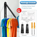 Wall Mounted Clothes Drying Rack-Foldable Indoor Laundry Rack,Space Saving Collapsible Clothes for Bathroom, Dorm, Apartment, RV, Laundry Room Organization.(Black-Aluminum) by TinyTreasures Baby Boutique
