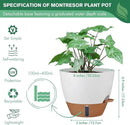 montresor 2 Pack 8 inch Plant Pots, PP Plastic Self Watering Plant Pot with Drainage and Tray for Indoor Outdoor Plants, Water Level Window & Reservoir Flower Pots Decorative Planter(White) by CozyNest Decor