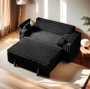57-Inch Velvet Full Size Sleeper Sofa Couch with Pullout Bed,Convertible Pull Out with Golden Decorative Strip and Adjustable Backrest for Small Spaces,Apartment, Guest Room, RV (1109Black) by CozyNest Decor