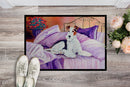 Fox Terrier Waiting on Mom Doormat Indoor Outdoor 18H X 27W Front Door Mat Rugs for Entryway, Non Slip Washable
