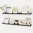 Picture Ledge Shelf, Solid Pine Wood Floating Shelves Set of 2, 40 Inches Nursery Book Shelves for Toys Storage, Kids Bookshelf Wall Mounted for Living Room Bedroom Decor Books Photo Frames, Black by TinyTreasures Baby Boutique