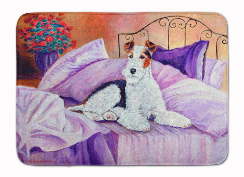 Fox Terrier Waiting on Mom Machine Washable Memory Foam Mat 7121RUG