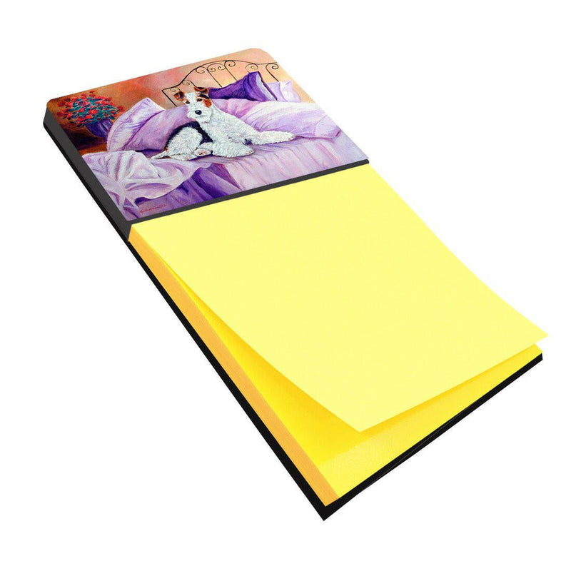 Fox Terrier Waiting on Mom Refiillable Sticky Note Holder or Note Dispenser 7121SN