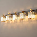 Modern Bathroom Vanity Light 5-Lights Black Gold Crystal Bathroom Wall Light Vanity Light Fixtures，36.22-inch Modern Minimalist Design by CozyNest Decor