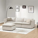 CHITA Sectional Modular Down Filled L Shape Sofa, Comfty L Shape Cloud Couch,FSC Certified L Shaped Couch for Living Room, 114 inch Width,4 Seat with Storage Ottoman, Snow by CozyNest Decor