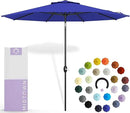 Midtown Umbrellas 10-Year-No-Fade - 9 Ft - UV Proof Midnight Blue Polyester Fabric - Umbrella Outdoor Patio, Auto-Tilt Aluminum Frame Patio Umbrella for Garden, Pool & Deck - Black Pole by GreenHaven Gardens